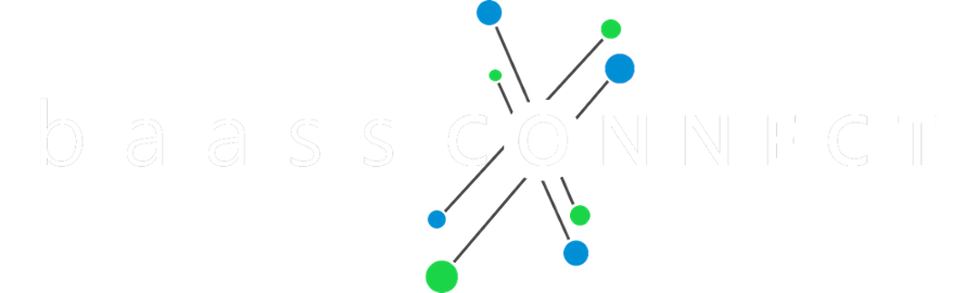 BAASS Connect 2018 - Logo with green and blue atom design